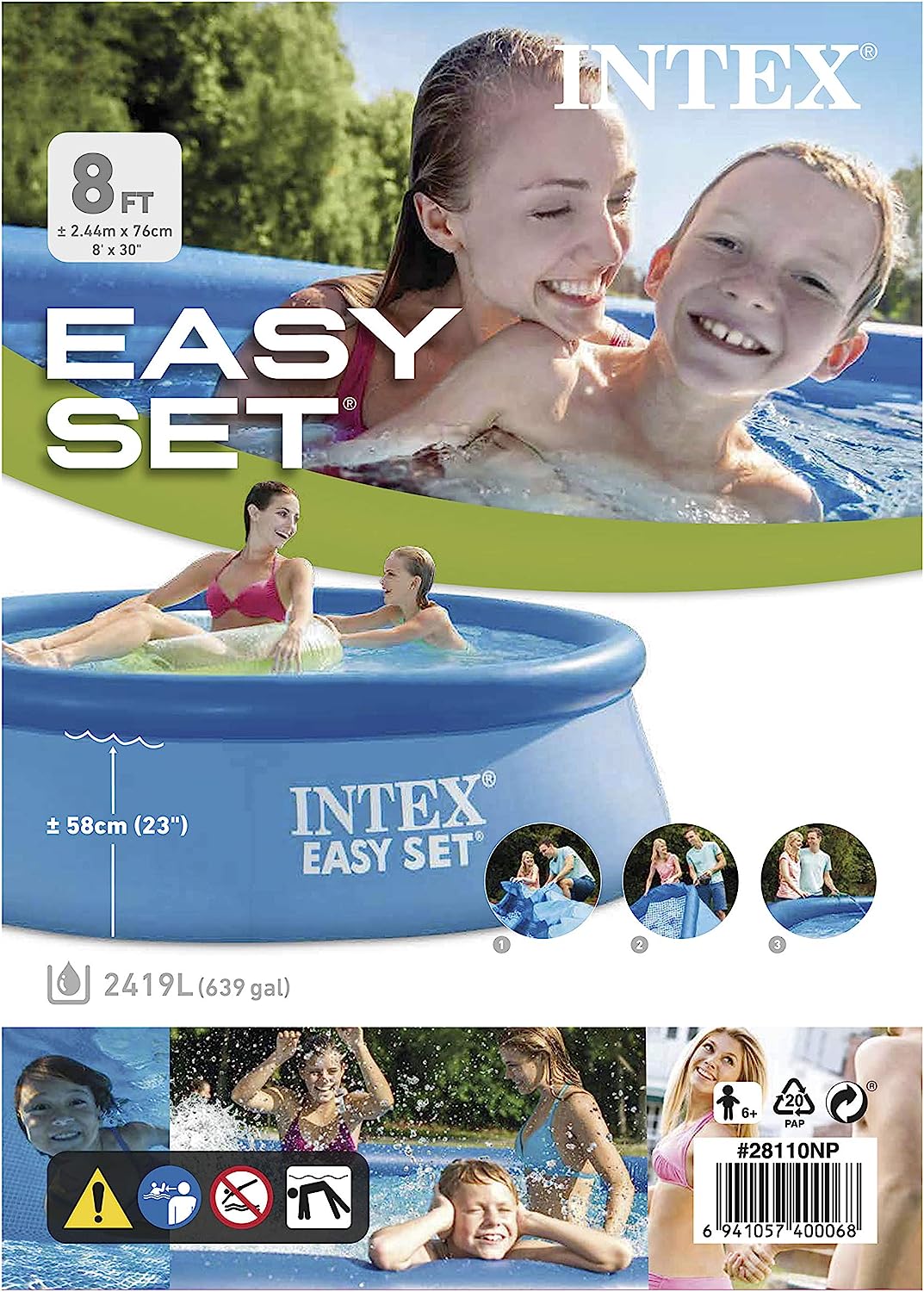 INTEX 28110NP - აუზი გასაბერი მრგვალი 2.44mx76cm - Bordo - ონლაინ მაღაზია